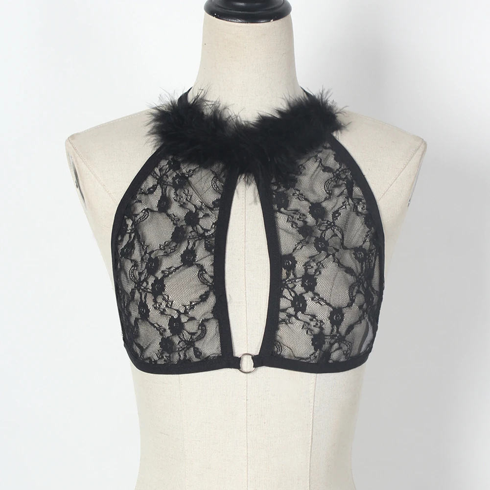 Sexy Lingerie Women's Lace Solid Color Bras Underwear Halter Corset Bralette Tops Mesh With Feather Female Backless Bra
Sexy Lingerie Women's Lace Solid Color Bras Underwear Halter Corset Bralette Tops Mesh With Feather Female Backless Bra