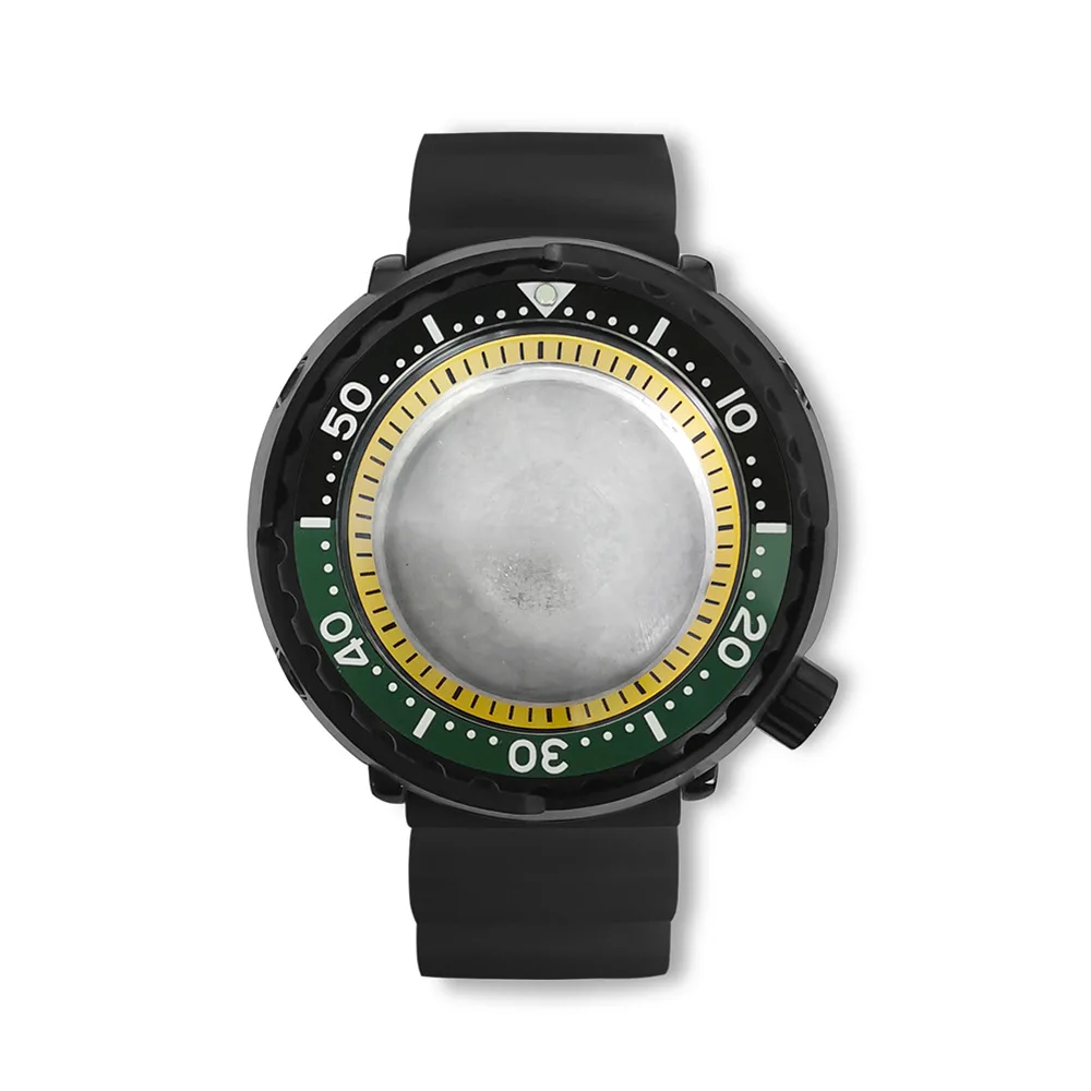 Watch Case 45mm for SeikoTUNA Style Black Yellow PVD Case Stainless Steel Strap Sapphire Glass Suitable for NH35/36 Movement
Watch Case 45mm for SeikoTUNA Style Black Yellow PVD Case Stainless Steel Strap Sapphire Glass Suitable for NH35/36 Movement
