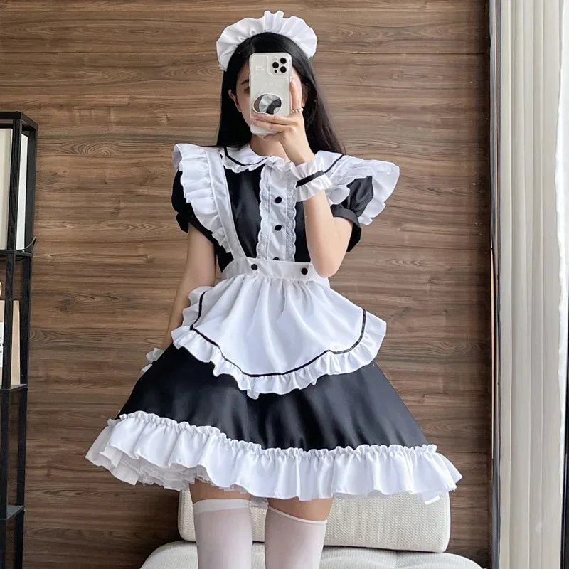 

Halloween Cosplay Anime Maid Outfits Women Plus Size Party Dress Apron Maid Costumes Japanese Kawaii Lolita Girl Party Uniform