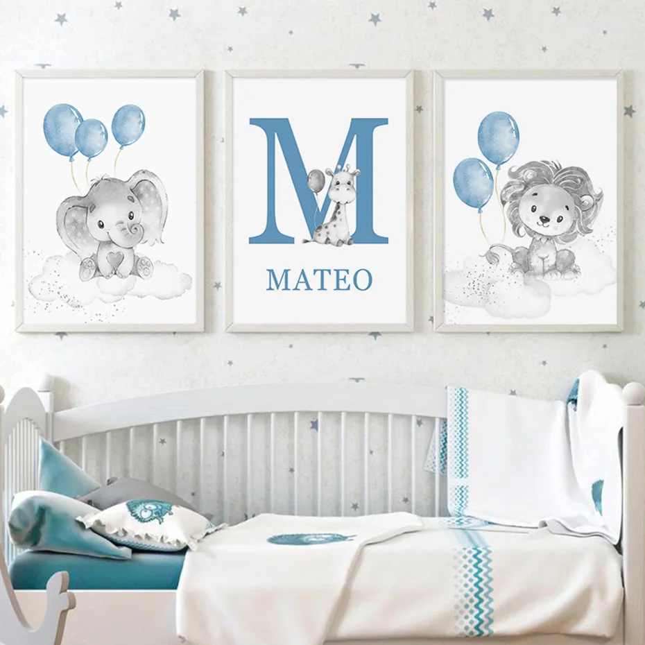 Cartoon Animals Lion Elephant Custom Baby's Name Poster Canvas Painting Nursery Wall Art Print Picture Kids Room Home Decor
Cartoon Animals Lion Elephant Custom Baby's Name Poster Canvas Painting Nursery Wall Art Print Picture Kids Room Home Decor