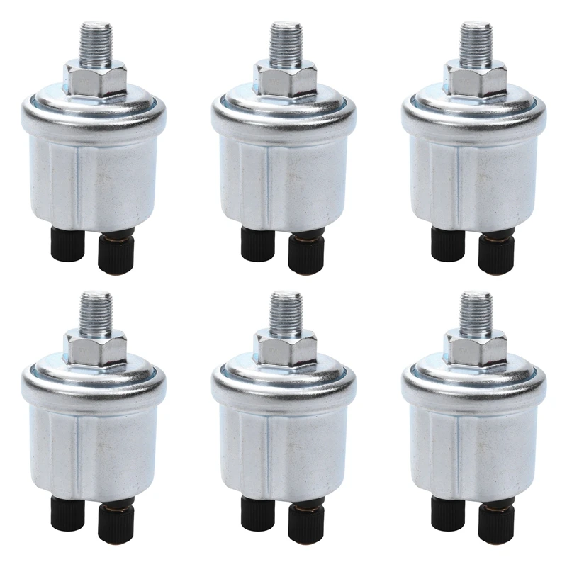 

6X Universal Vdo Oil Pressure Sensor 0 To 10 Bars 1/8 Npt Generator Part 10Mm Crew Plug Alarm Pressure Sensor