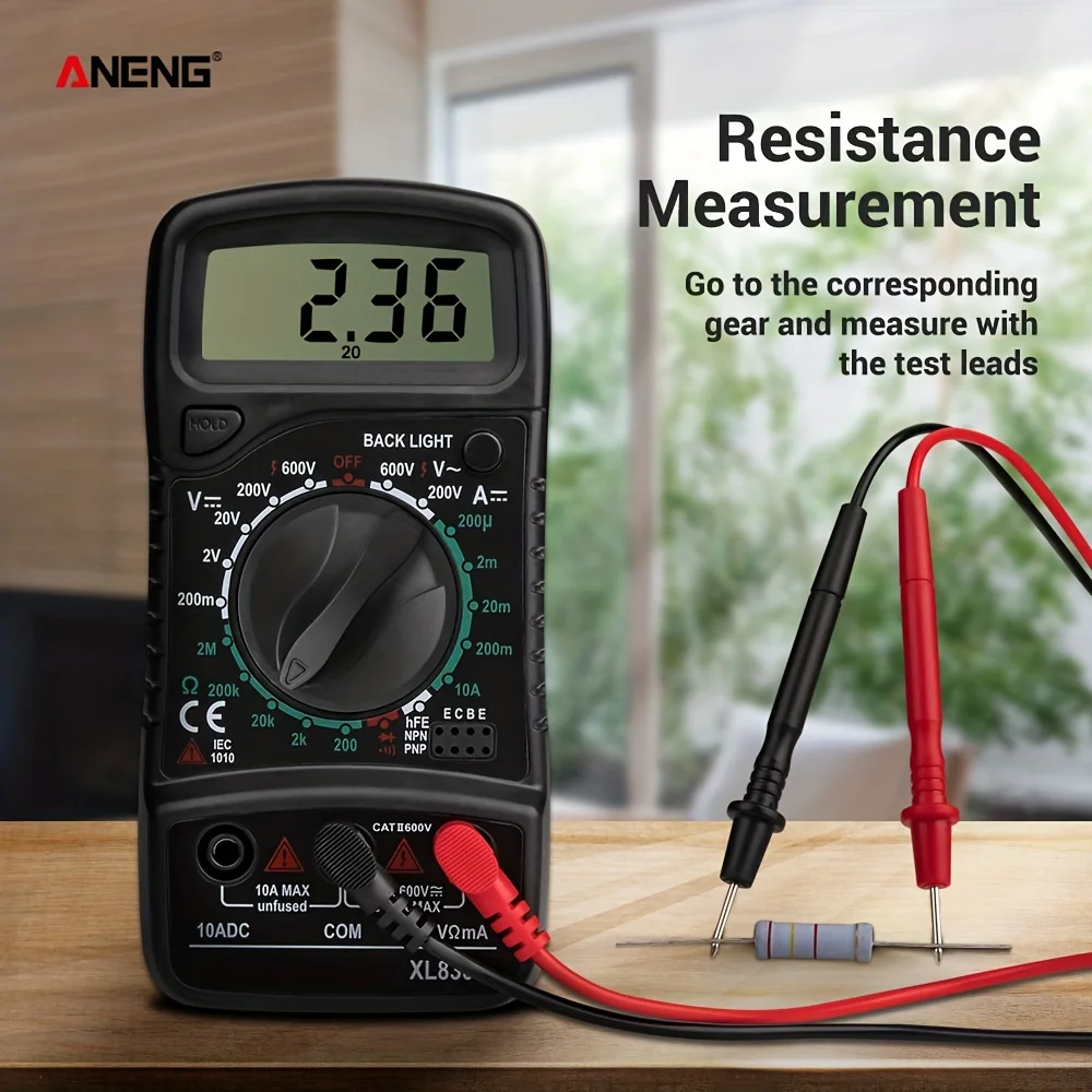 ANENG XL830L Digital Multimeter Multifunctional High Precision Digital Display Electrician Resistance Voltage Meter Combination
ANENG XL830L Digital Multimeter Multifunctional High Precision Digital Display Electrician Resistance Voltage Meter Combination