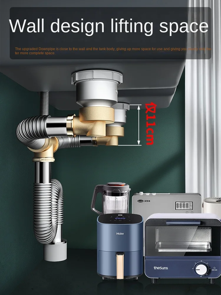 Kitchen Sink Downcomer Drain Pipe Rear Double Slot Sink Sewer Suit Washing Basin Downcomer Accessories
Kitchen Sink Downcomer Drain Pipe Rear Double Slot Sink Sewer Suit Washing Basin Downcomer Accessories