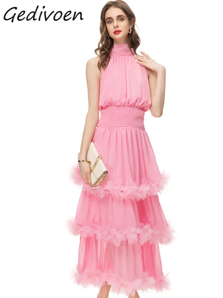 Gedivoen весеннее модное дизайнерское розовое винтажное платье-майка женское облегающее длинное Сетчатое платье с воротником-стойкой и оборками с высокой эластичной талией
Gedivoen весеннее модное дизайнерское розовое винтажное платье-майка женское облегающее длинное Сетчатое платье с воротником-стойкой и оборками с высокой эластичной талией