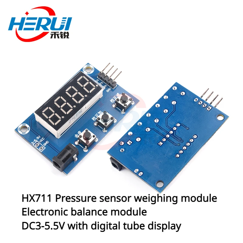 HX711 Pressure sensor weighing module Electronic balance module DC3-5.5V with digital tube display
HX711 Pressure sensor weighing module Electronic balance module DC3-5.5V with digital tube display