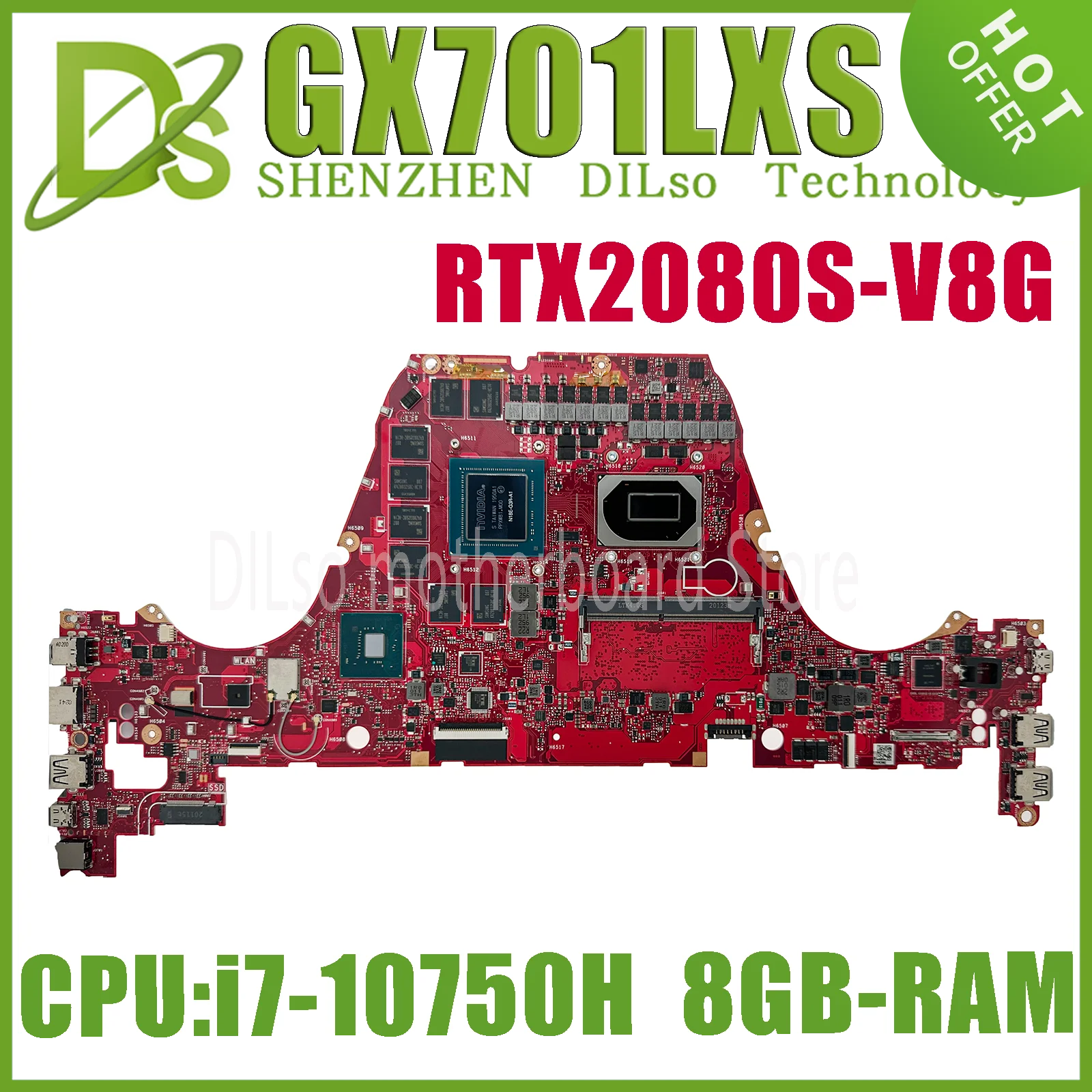 KEFU GX701LXS Mainboard For Asus Zephyrus S17 GX701LXS GX70L Laptop Motherboard W/i7-10750H RTX2080S-V8G 8GB-RAM 100% Test OK
KEFU GX701LXS Mainboard For Asus Zephyrus S17 GX701LXS GX70L Laptop Motherboard W/i7-10750H RTX2080S-V8G 8GB-RAM 100% Test OK