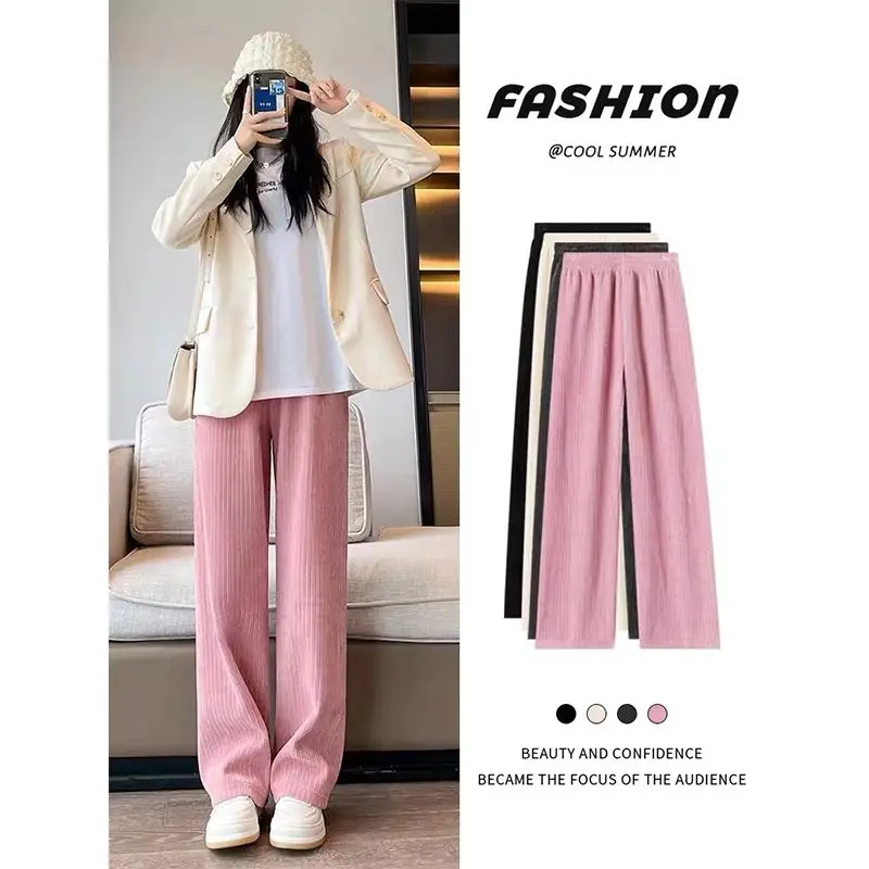 Thick High Waisted Wide Leg Pants for Women in Autumn and Winter Comfortable and Slim Straight Loose Fitting Casual Pants
Thick High Waisted Wide Leg Pants for Women in Autumn and Winter Comfortable and Slim Straight Loose Fitting Casual Pants