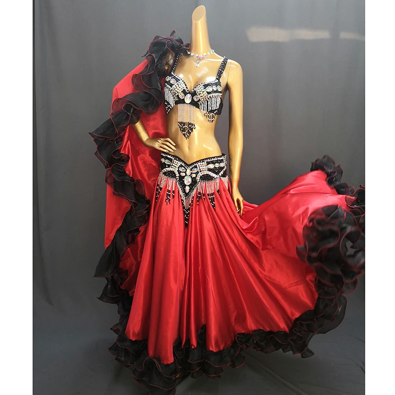

High Quality New Women 720° Belly Dancing Skirt Large Swing Dress Stage Performance Wear Belly Dance Costume