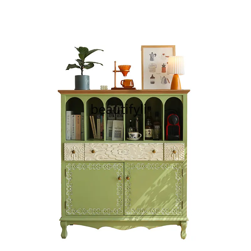 American Vintage Engraving Green Sideboard Cabinet Pastoral Style Display Cabinet Storage Fantastic Layered Storage
American Vintage Engraving Green Sideboard Cabinet Pastoral Style Display Cabinet Storage Fantastic Layered Storage