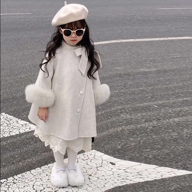 Girl Top 2023 New Autumn Winter Korean Fashion Style Woolen Overcoat Baby Girl Solid Mid Length Coat Children Thick Outerwear
Girl Top 2023 New Autumn Winter Korean Fashion Style Woolen Overcoat Baby Girl Solid Mid Length Coat Children Thick Outerwear