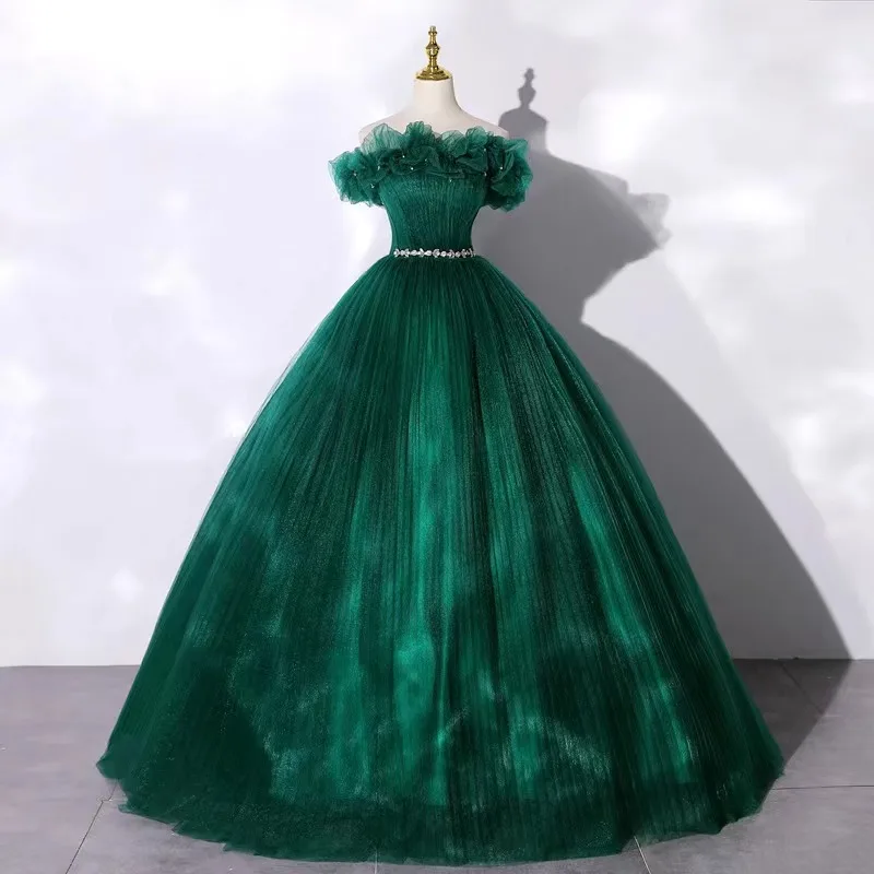 Bling Green Ball Gown Quinceanera Dresses Beads Sequined Sash Strapless Floor Length Sweet 16 Dress Vestido De 15 Anos Lace-Up
Bling Green Ball Gown Quinceanera Dresses Beads Sequined Sash Strapless Floor Length Sweet 16 Dress Vestido De 15 Anos Lace-Up