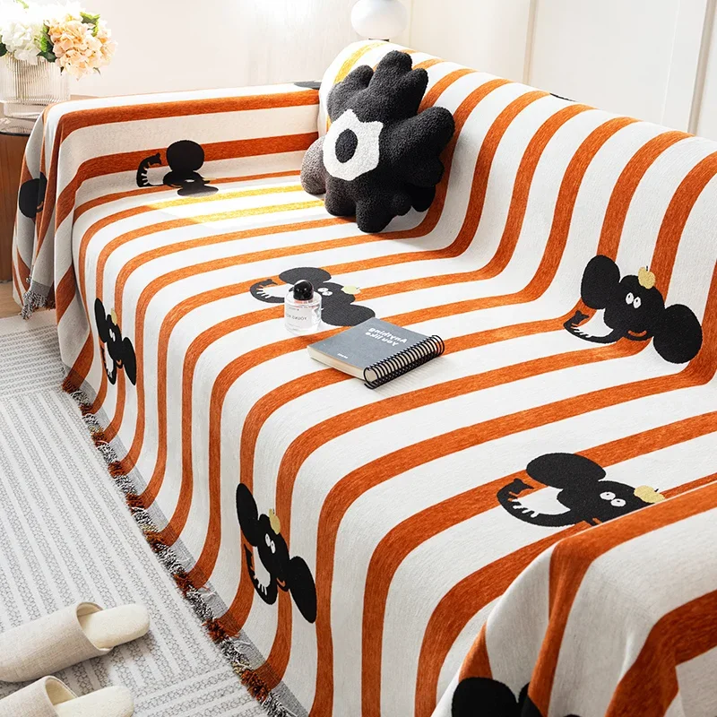 Colorful Stripe Sofa Towel Cartoon Elephant Sofa Slipcover Chenille Couch Cover Pet Sofa Cover Couch Blanket for Living Room
Colorful Stripe Sofa Towel Cartoon Elephant Sofa Slipcover Chenille Couch Cover Pet Sofa Cover Couch Blanket for Living Room