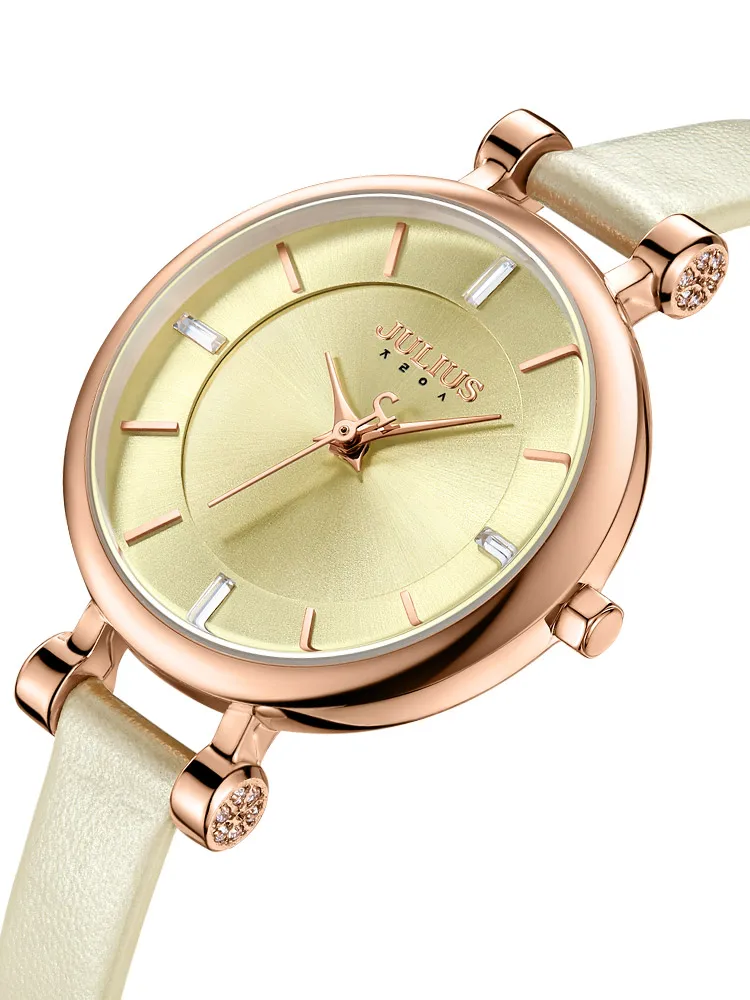 

New Lady Women's Watch Japan Quartz Elegant Cute Fashion Hours Bracelet Leather Clock Girl Birthday Gift Julius Box