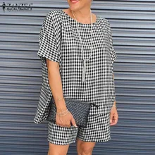 ZANZEA Vintage Plaid Loose Suits 2022 Summer Holiday 2PCS Checked Print Matching Sets Women Casual Short Sleeve Grid Short Sets
ZANZEA Vintage Plaid Loose Suits 2022 Summer Holiday 2PCS Checked Print Matching Sets Women Casual Short Sleeve Grid Short Sets