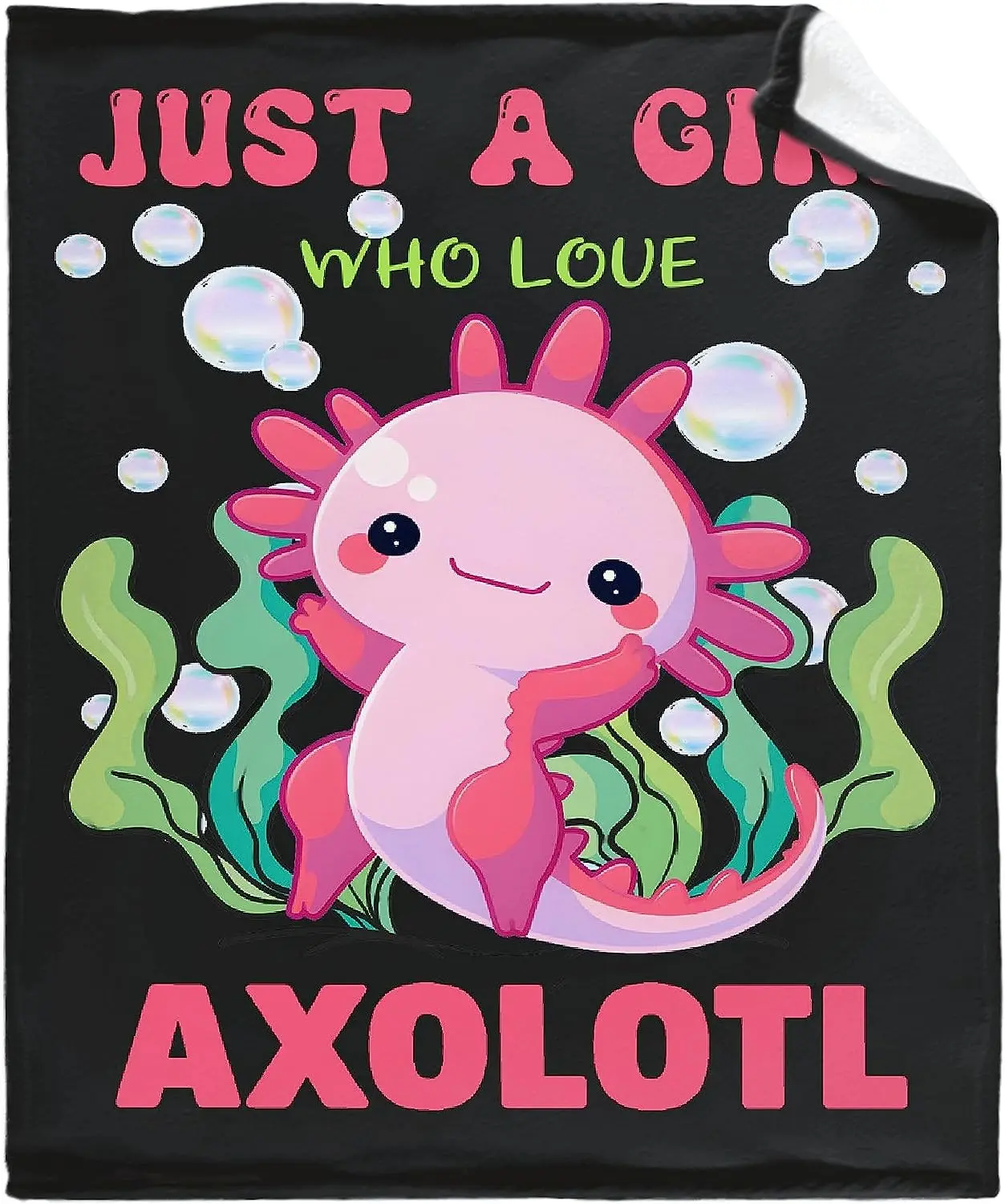 

SaltaStore, легкое фланелевое одеяло с надписью «Just A Girl Who Love Axolotls» для детей и влюбленных, подарочное всесезонное одеяло для девочек