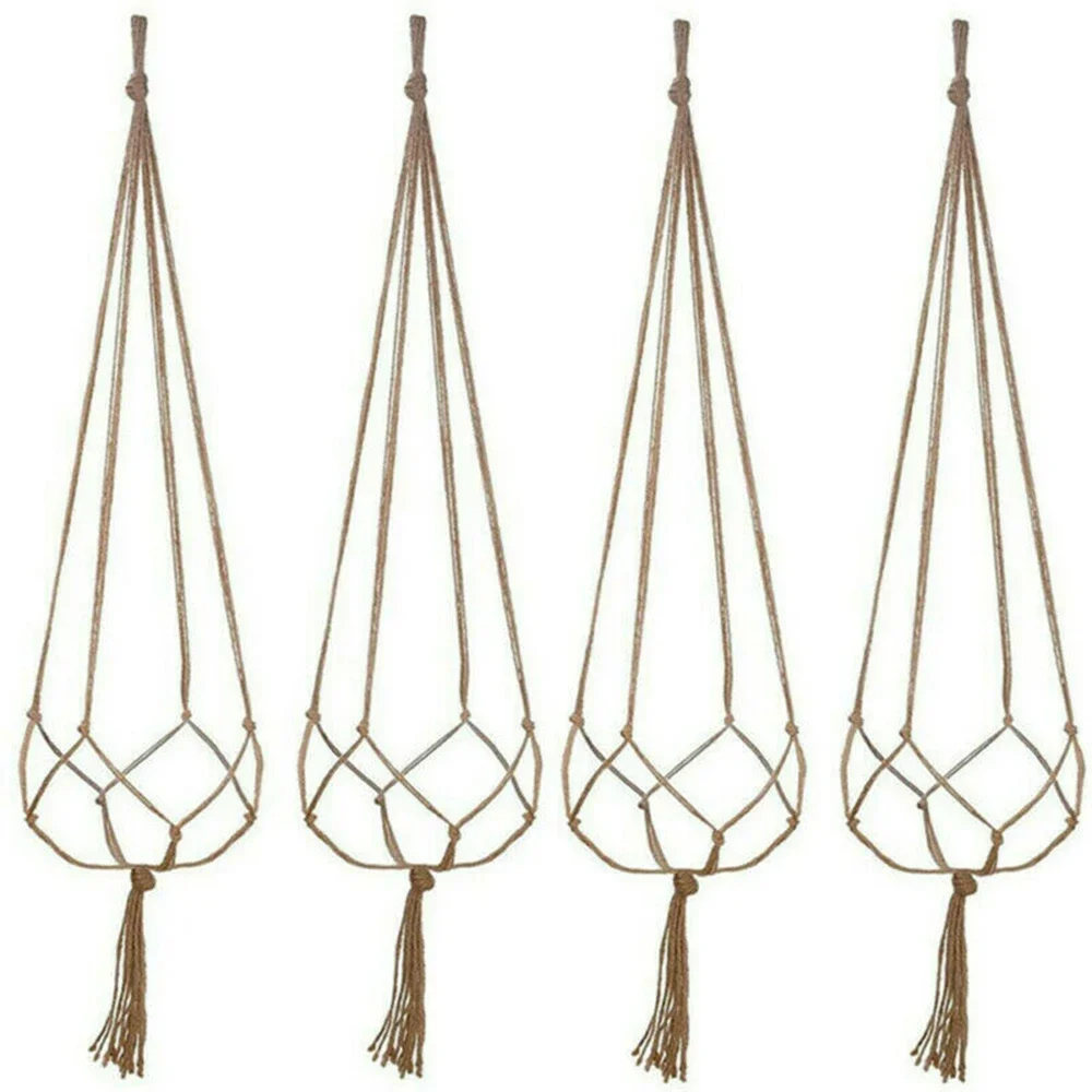 6PCS Handmade Flower Pot Net Bag Braided Home Vintage Decor Plant Hanging Basket Knotted Rope Garden Plant Hanger Pot Tray
6PCS Handmade Flower Pot Net Bag Braided Home Vintage Decor Plant Hanging Basket Knotted Rope Garden Plant Hanger Pot Tray