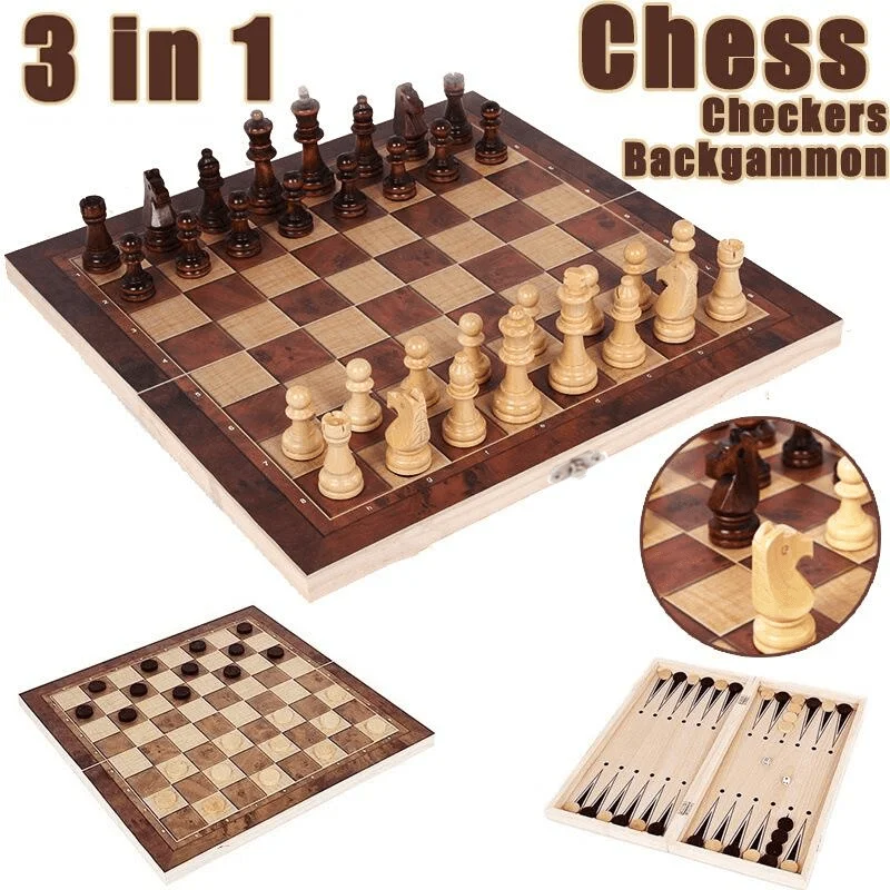 Wooden Chess Set Foldable Magnetic Large Checkerboard with 34 Pieces Inside for Storing Portable Travel Board Children Game Set
Wooden Chess Set Foldable Magnetic Large Checkerboard with 34 Pieces Inside for Storing Portable Travel Board Children Game Set
