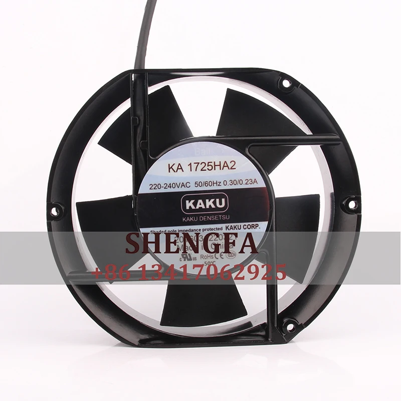 KAKU KA1725HA2 Case Cooling Fan AC220V 0.27/0.23A 17CM 172X150X51MM 17251 Ball Bearing Waterproof Centrifugal Exhaust
KAKU KA1725HA2 Case Cooling Fan AC220V 0.27/0.23A 17CM 172X150X51MM 17251 Ball Bearing Waterproof Centrifugal Exhaust