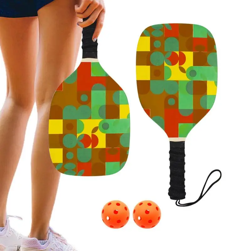 Pickleball Paddle Wood Pickleball Rackets With Colorful Geometric Pattern Indoor And Outdoor Use Anti-Slip Breathable Handle
Pickleball Paddle Wood Pickleball Rackets With Colorful Geometric Pattern Indoor And Outdoor Use Anti-Slip Breathable Handle