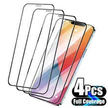 4Pcs Full Cover Screen Protector For iPhone 15 14 11 12 13 Pro Max Protective Glass For iPhone X XR XS Max 7 8Plus Tempered Film