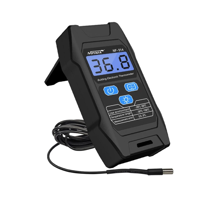 NOYAFA NF-514 Portable Building Electronic Thermometer Temperature Tester High Accurancy LCD Thermodetector Temp Measure Tool
NOYAFA NF-514 Portable Building Electronic Thermometer Temperature Tester High Accurancy LCD Thermodetector Temp Measure Tool