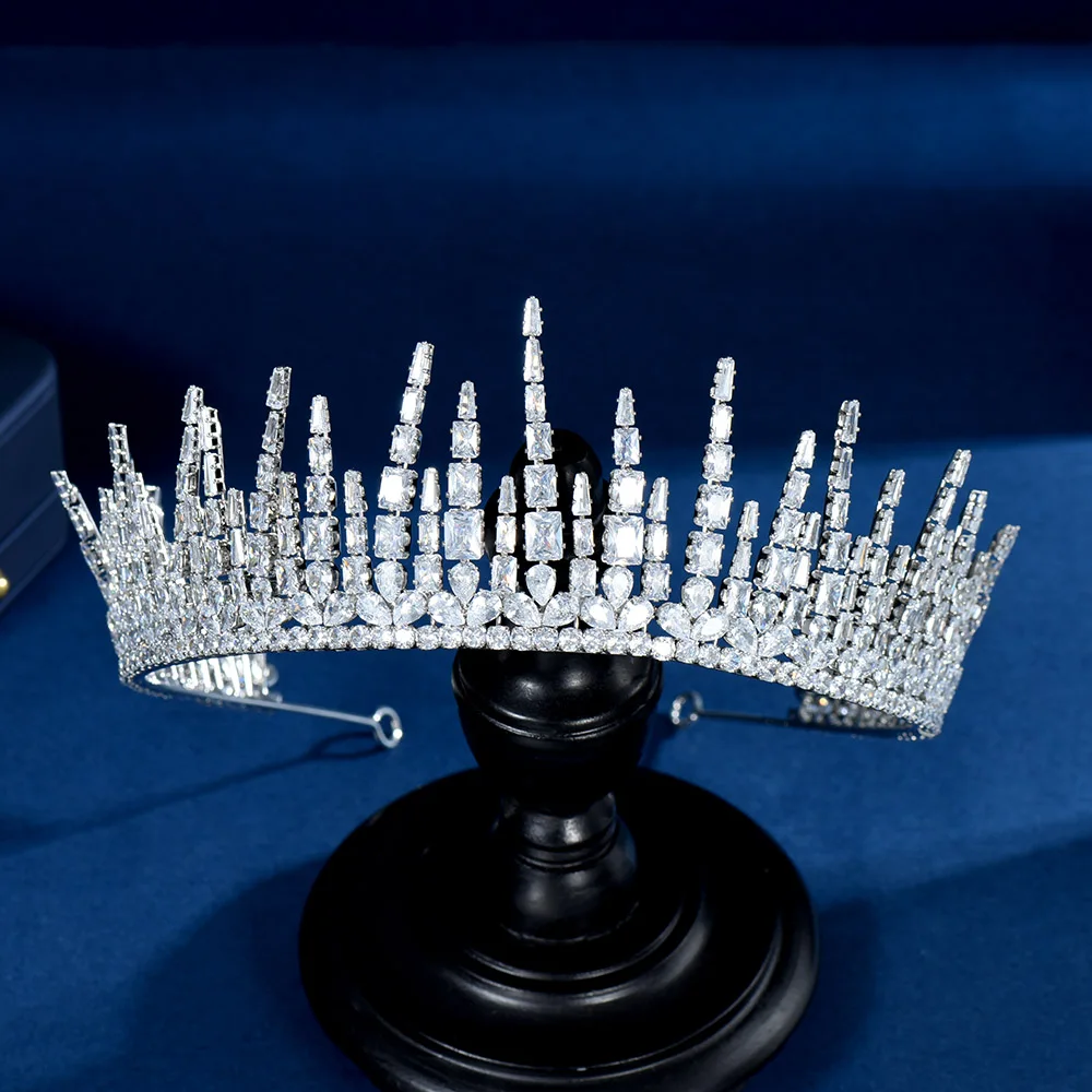 HIBRIDE Sparkling Big Zincons Bride Hair Jewelry Accessories Crown Fashion Women Pageant Tiara Crowns bijoux femme C-08
HIBRIDE Sparkling Big Zincons Bride Hair Jewelry Accessories Crown Fashion Women Pageant Tiara Crowns bijoux femme C-08