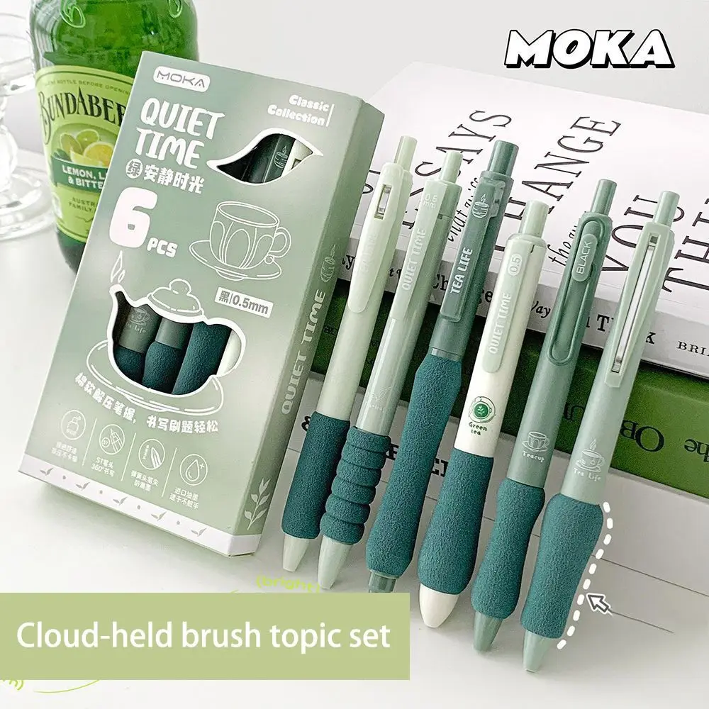 6PCS/Box Soft Cloud Grip Press Gel Pen ST Tip Quick Drying Neutral Pen Student Specific 0.5mm Black Ink Ballpoint Pen Gift
6PCS/Box Soft Cloud Grip Press Gel Pen ST Tip Quick Drying Neutral Pen Student Specific 0.5mm Black Ink Ballpoint Pen Gift