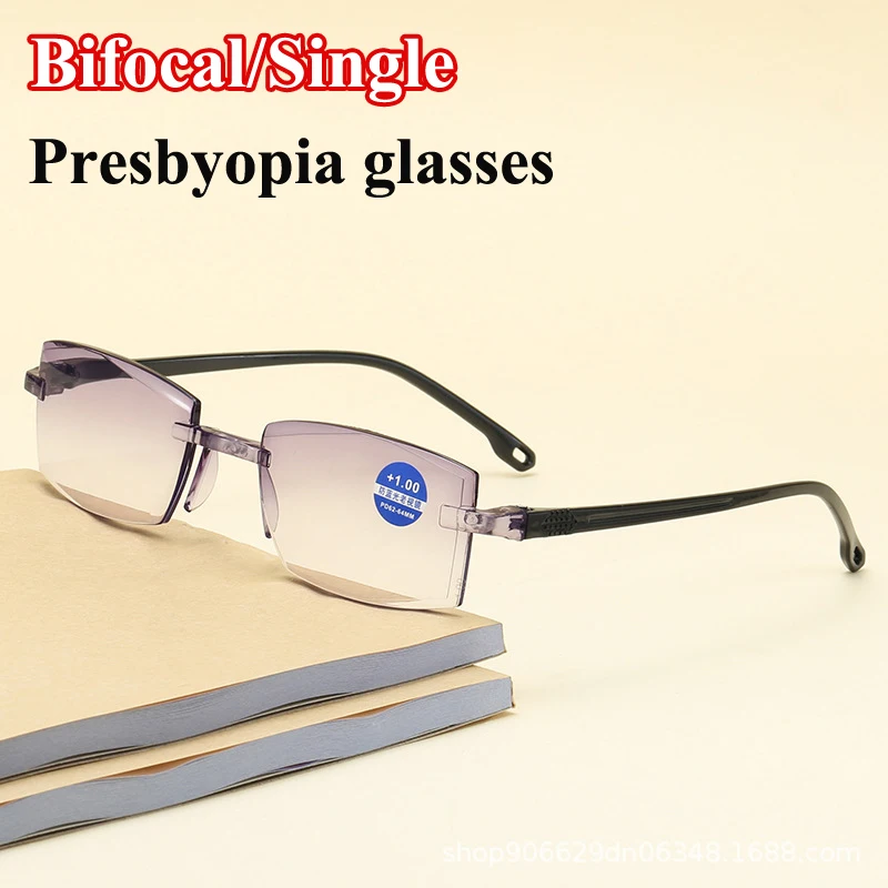Bifocal Progressive Reading Glasses Diamond-cut Rimless Men Blue Light Blocking Far Sight Eyewear Ultralight Finished Eyeglasses
Bifocal Progressive Reading Glasses Diamond-cut Rimless Men Blue Light Blocking Far Sight Eyewear Ultralight Finished Eyeglasses