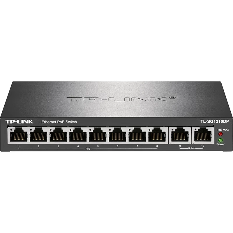 S7be70c94b8fc479dbed97a575f482227N TP-LINK PoE Switch 8-port Gigabit PoE+2 Gigabit Uplink 10-port 1000M Switch TL-SG2210LP VLAN Support