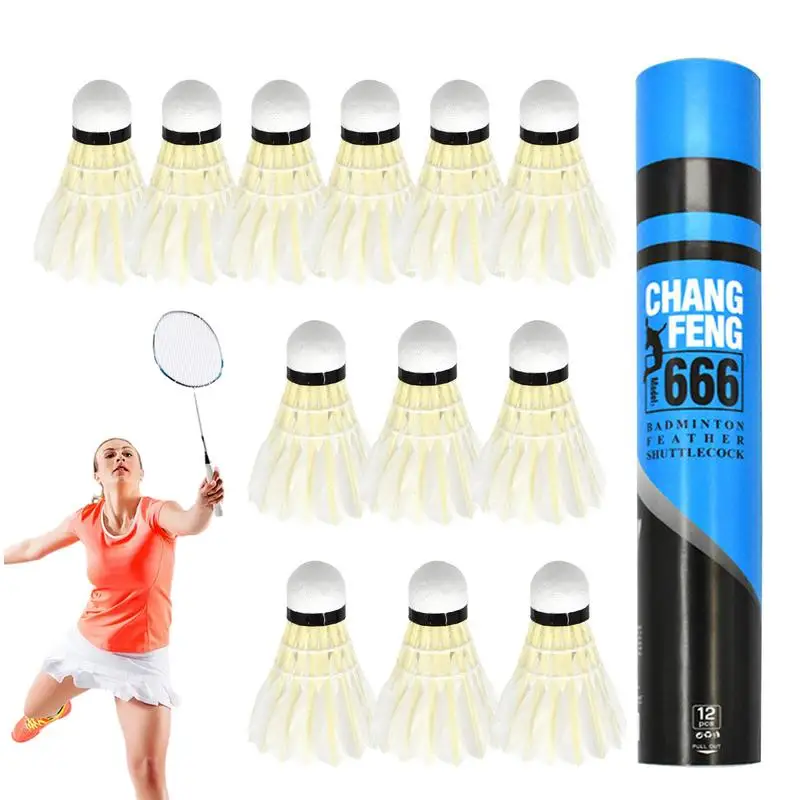 12Pc Professional Badminton Shuttlecocks Sturdy Elastic Duck Feather Shuttlecock High-Speed Training Badminton Balls Accessories
12Pc Professional Badminton Shuttlecocks Sturdy Elastic Duck Feather Shuttlecock High-Speed Training Badminton Balls Accessories