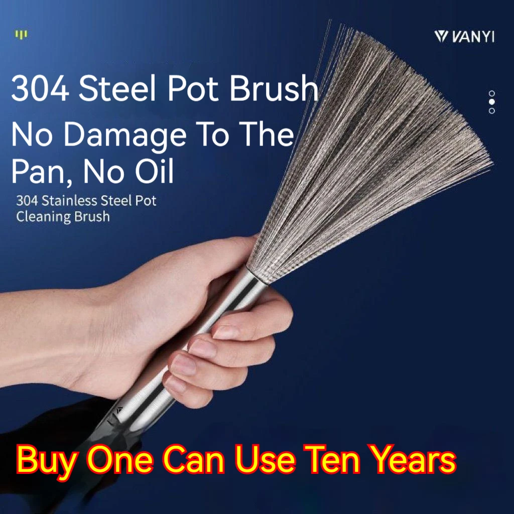 New 304 Stainless Steel Pot Brush Household Cleaning Brush Steel Wire Ball Washing Pots and Pans Dishwashing Stain Removal
New 304 Stainless Steel Pot Brush Household Cleaning Brush Steel Wire Ball Washing Pots and Pans Dishwashing Stain Removal