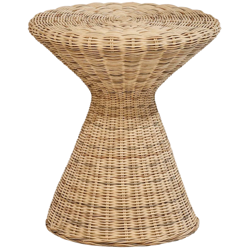 

European Entry Lux Hand-Woven Rattan Side Table Italian Minimalist Balcony round Coffee Table