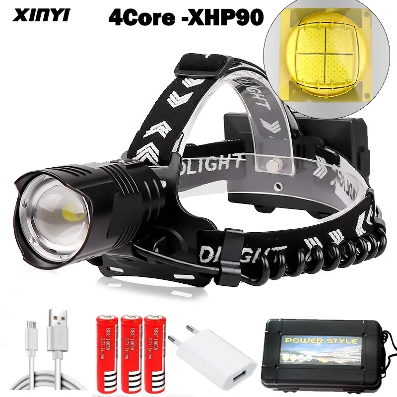 Powerful XHP90/70/50 Led headlamp USB Rechargeable Headlight 3Mode Zoom head lamp flashlight torch Lantern for 3*18650
Powerful XHP90/70/50 Led headlamp USB Rechargeable Headlight 3Mode Zoom head lamp flashlight torch Lantern for 3*18650