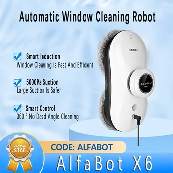 AlfaBot 고흡입력 전기 유리창 청소 로봇, 낙하 방지 원격 제어 로봇 진공 청소기