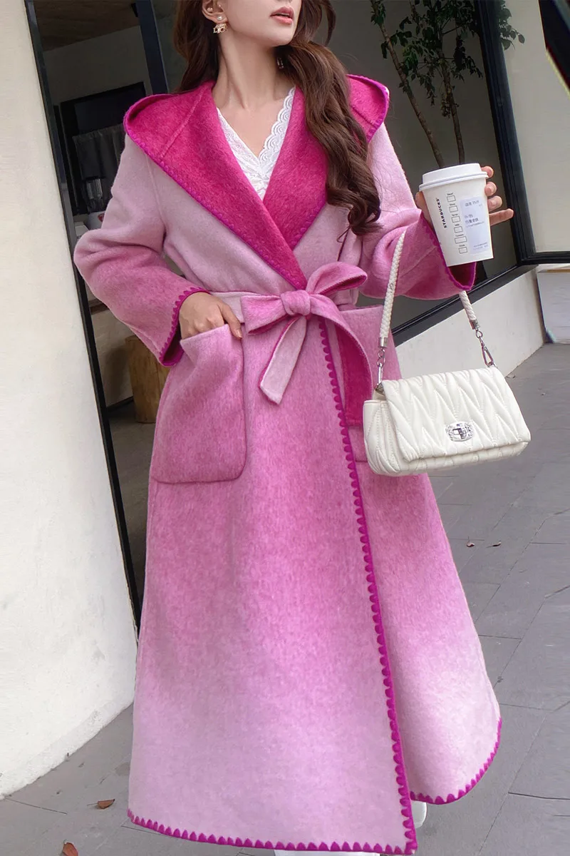 Dabuwawa Hooded Double Sided Woolen Coat Winter Women Long Preppy Style Gradient Adjustable Waist Jacket Christmas DM1DCO008
Dabuwawa Hooded Double Sided Woolen Coat Winter Women Long Preppy Style Gradient Adjustable Waist Jacket Christmas DM1DCO008
