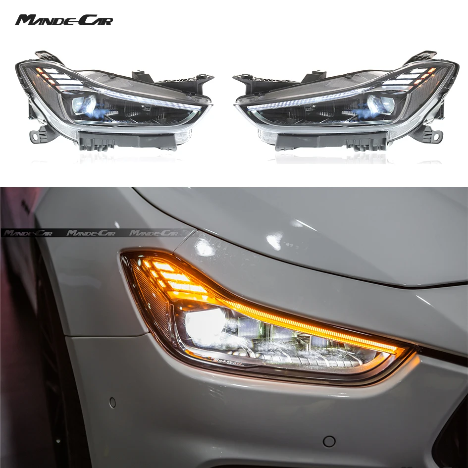 

LED Headlights Assembly For Maserati Ghibli 2014-2023 Head Lights Upgrade 2023 Style OEM Quality Turn Signal