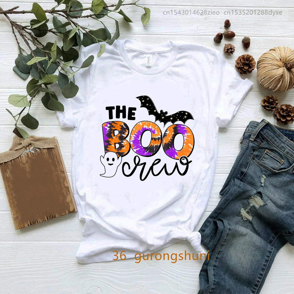 

Funny Boo Ghost Books Happy Halloween T Shirt Pumpkin T-Shirt Women Clothes Female Clothing Short Sleeve Tees Top