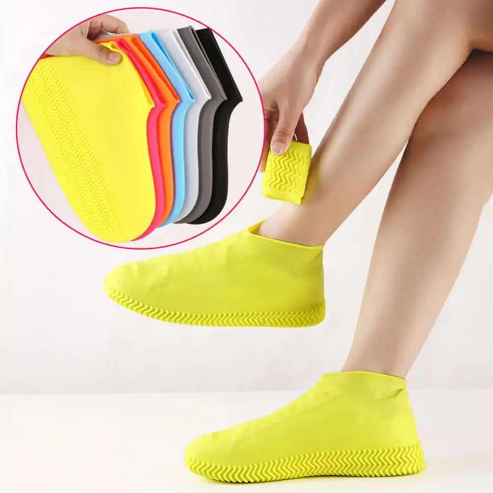 1 Pair Rain Shoe Covers Solid Color Waterproof Men Women Folding Faux Tyre Texture For Outdoor
1 Pair Rain Shoe Covers Solid Color Waterproof Men Women Folding Faux Tyre Texture For Outdoor