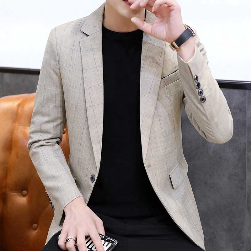 Suit Men's Plaid Fashion Youth Casual Korean Version The Temperament Small Western Dress Jacket Top Dress Blazers Coat
Suit Men's Plaid Fashion Youth Casual Korean Version The Temperament Small Western Dress Jacket Top Dress Blazers Coat