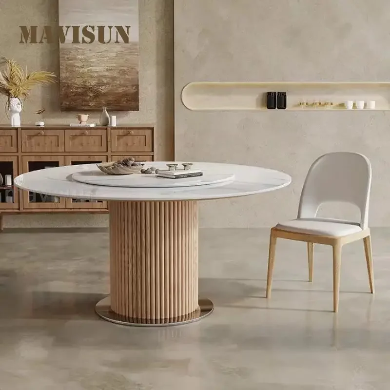Modern Dining Table With 360°Rotating Turntable Kitchen Furniture 12mm Rock Slab And 18mm Solid Wood Board Stable Round Table
Modern Dining Table With 360°Rotating Turntable Kitchen Furniture 12mm Rock Slab And 18mm Solid Wood Board Stable Round Table