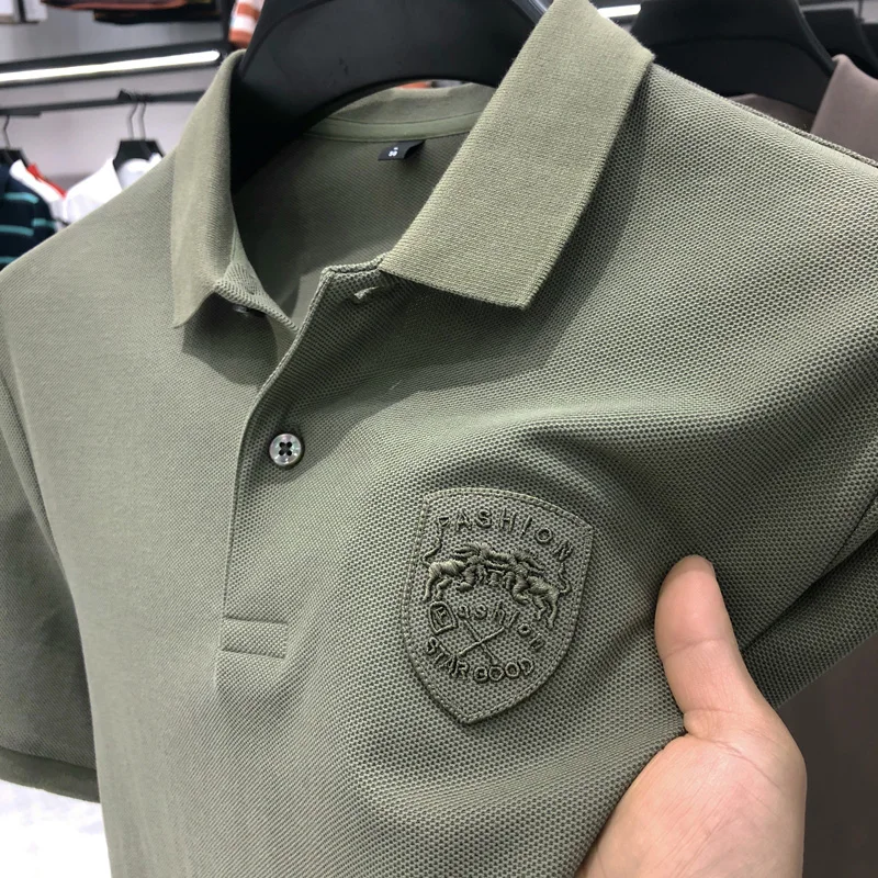 100% Cotton High End Luxury Men's Polo Shirt 2023 Summer Lapel Embroidered Print Short Sleeve T-shirt Korean Casual Fit Clothing
100% Cotton High End Luxury Men's Polo Shirt 2023 Summer Lapel Embroidered Print Short Sleeve T-shirt Korean Casual Fit Clothing