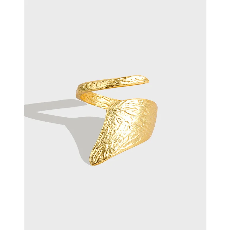 

Кольцо из серебра пробы с неравномерным бриллиантом на лице, золотое, Серебряное и Оловянное Открытое кольцо из фольги