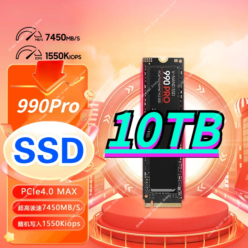 1080 Original 990PRO 4TB 2TB M2 2280 SSD PCIe 4.0 NVMe2.0 Internal Solid State Hard Disk Up To 15000MB/s For PS5 Desktop Laptop
1080 Original 990PRO 4TB 2TB M2 2280 SSD PCIe 4.0 NVMe2.0 Internal Solid State Hard Disk Up To 15000MB/s For PS5 Desktop Laptop
