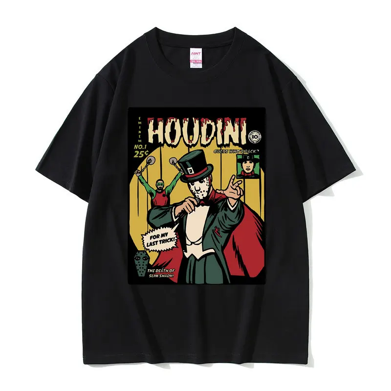 Rapper Eminem The Real Slim Shady Houdini T Shirt Male Fashion Streetwear Fans Gift Tshirt Men Women Hip Hop Oversized T-shirts
Rapper Eminem The Real Slim Shady Houdini T Shirt Male Fashion Streetwear Fans Gift Tshirt Men Women Hip Hop Oversized T-shirts