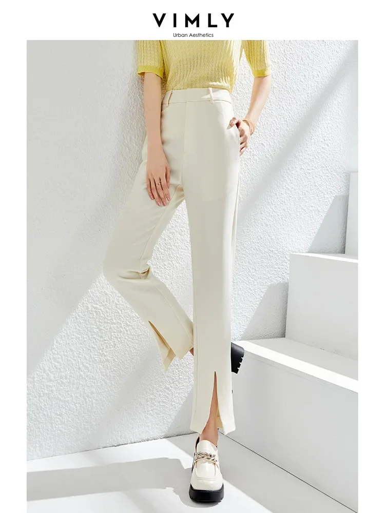 

Vimly Split Waterfall Long Harem Pants for Women 2023 Summer High Waist All-match Office Lady Casual Female Straight Pantalones