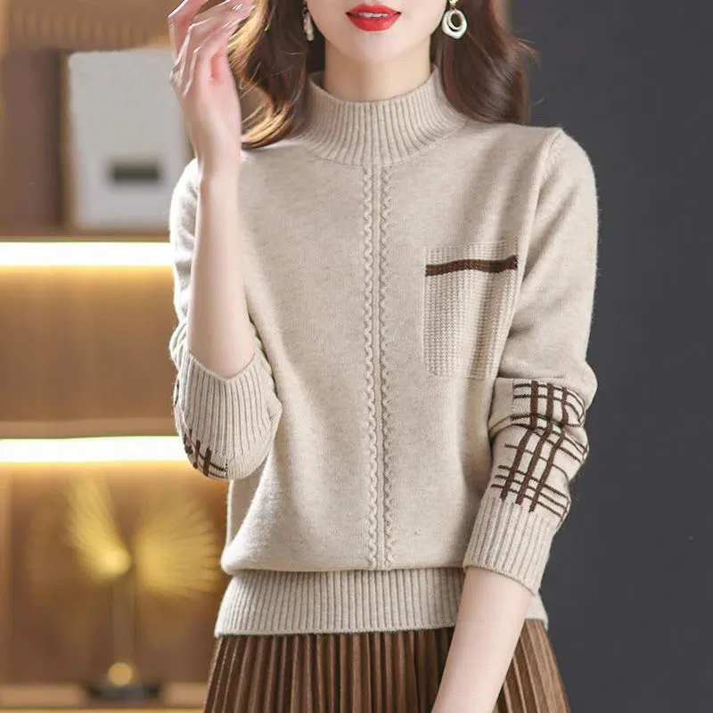 Autumn Winter Women Knitted Pullovers Long Sleeve Casual Comfortable Wool Sweater Female Half Turtleneck Cashmere OUtwear H039
Autumn Winter Women Knitted Pullovers Long Sleeve Casual Comfortable Wool Sweater Female Half Turtleneck Cashmere OUtwear H039