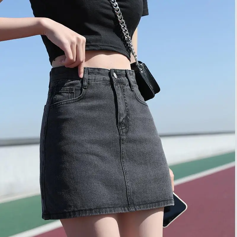 A-Line Denim Short Skirt Women Office Mini Skirts 2024 Spring Summer Female High Waist Black Gray Casual Jeans Skirts Versatile
A-Line Denim Short Skirt Women Office Mini Skirts 2024 Spring Summer Female High Waist Black Gray Casual Jeans Skirts Versatile