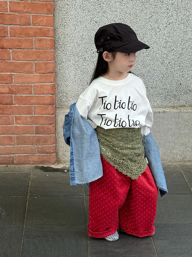 2025 Autumn New Children Loose Trousers Cotton Girls Polka Dot Casual Pants Boys Harem Pants Kids Straight Pants Baby Clothes 28 S7bfc7ea9d3524e11a82becf4e63bb472s