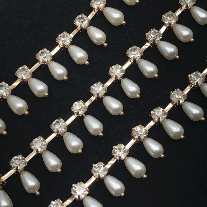 10Yards Pearls Rhinestone Trims Cup Claw Chain Jewelry Crafts Tassel Fringe Trimming For Garment Accessories
10Yards Pearls Rhinestone Trims Cup Claw Chain Jewelry Crafts Tassel Fringe Trimming For Garment Accessories