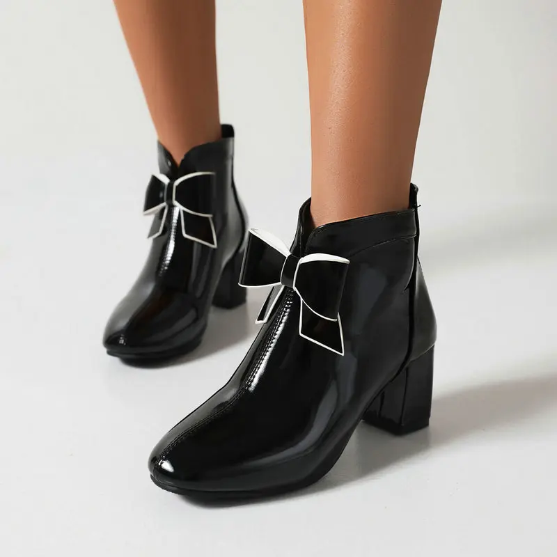 Small Size 33 PU Patent Leather Butterfly-knot Cute Girls Winter Shoes Chunky Heels Fashion Lolita Botines Chelsea Ankle Boots
Small Size 33 PU Patent Leather Butterfly-knot Cute Girls Winter Shoes Chunky Heels Fashion Lolita Botines Chelsea Ankle Boots